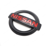 LOGO โลโก้ติดกระจังหน้า โลโก้ติดหน้ารถ โลโก้แดง "NISSAN" ของเทียม 1 ชิ้น สีดำด้าน สำหรับ Nissan Frontier NP300 D23 Pick Up 2WD 4WD ปี 2015-2022